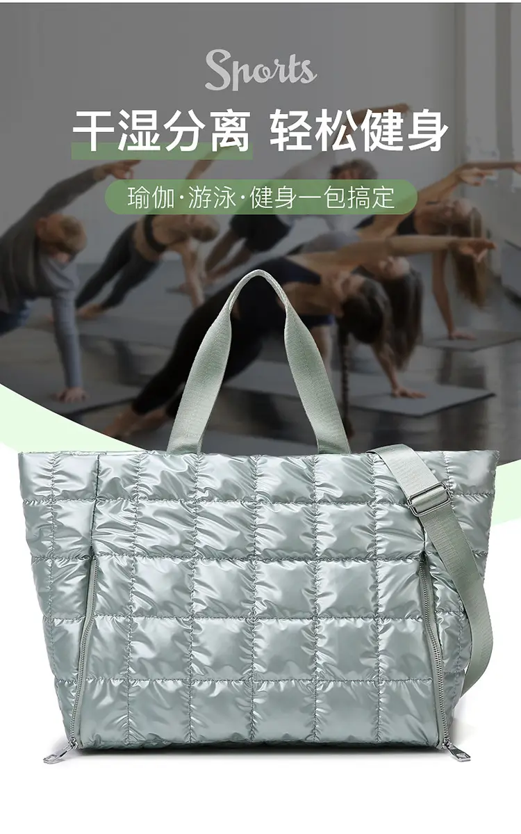 Silver Waterproof Crossbody Yoga Bag for Women — feature 3