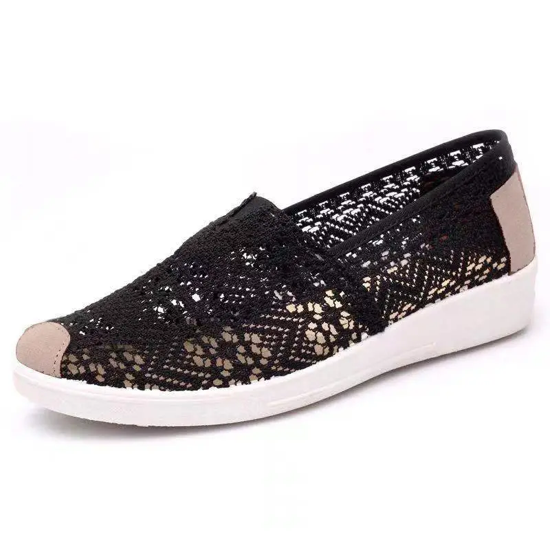 Summer New Old Beijing Cloth Shoes Women's Flat Mesh Hollow Fisherman Shoes Sandals Women's Mesh Shoes Slip-on Mom Shoes - Image 7
