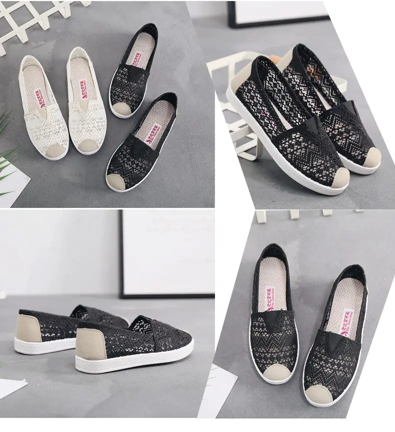 Summer New Old Beijing Cloth Shoes Women's Flat Mesh Hollow Fisherman Shoes Sandals Women's Mesh Shoes Slip-on Mom Shoes — feature 12