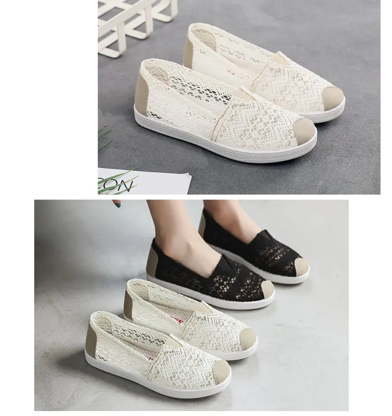 Summer New Old Beijing Cloth Shoes Women's Flat Mesh Hollow Fisherman Shoes Sandals Women's Mesh Shoes Slip-on Mom Shoes — feature 14