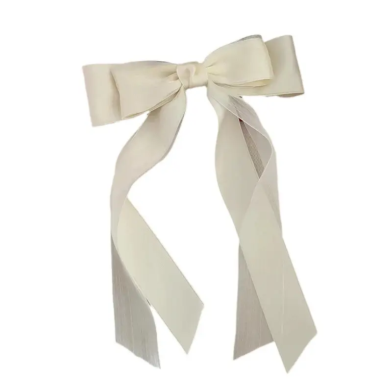 Women's Chiffon Bow Hairpin with Spring Clip - Image 7