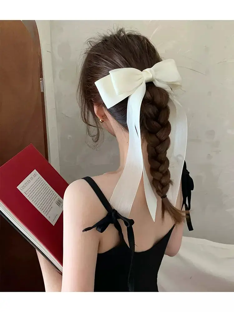 Women's Chiffon Bow Hairpin with Spring Clip — feature 5