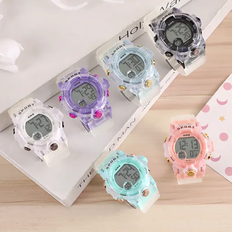 Kids Digital Watches Clear Plastic Colorful Waterproof - Image 10