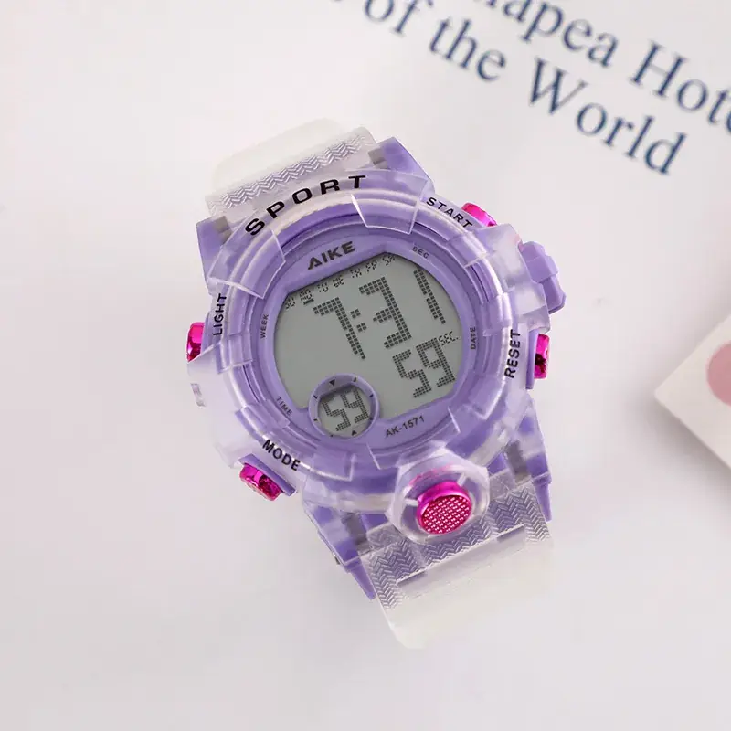 Kids Digital Watches Clear Plastic Colorful Waterproof - Image 11