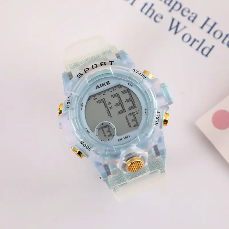 Kids Digital Watches Clear Plastic Colorful Waterproof — feature 11