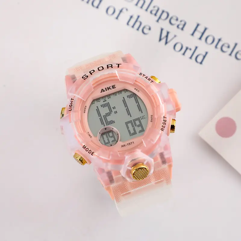 Kids Digital Watches Clear Plastic Colorful Waterproof — feature 6