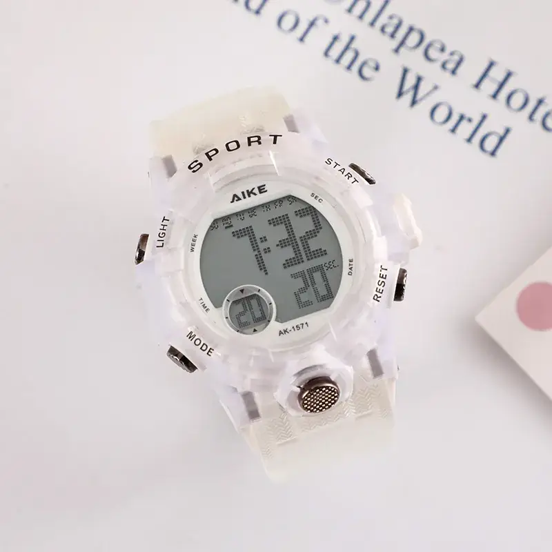 Kids Digital Watches Clear Plastic Colorful Waterproof - Image 2