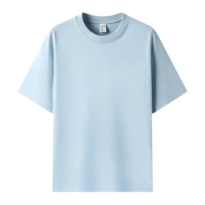 Men Cotton Short Sleeve T-Shirt Light Blue Joker