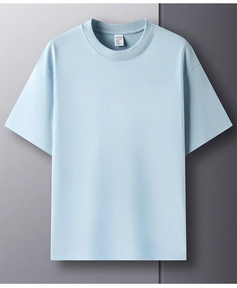 Men Cotton Short Sleeve T-Shirt Light Blue Joker — feature 26
