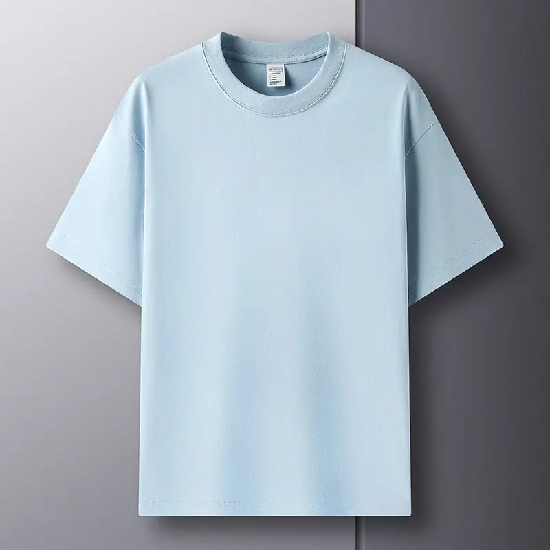 Men Cotton Short Sleeve T-Shirt Light Blue Joker