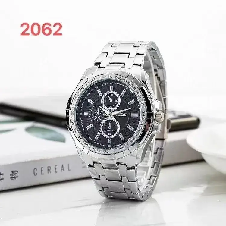Men Black Carbon Fiber Chronograph Watch 2062 - Image 2
