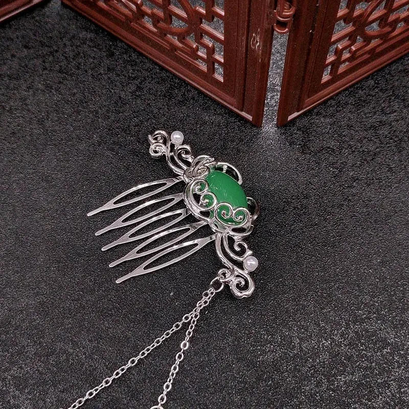 New Chinese-style Xiangyun Ruyi Hair Comb Silver Tassel Walking - Image 5