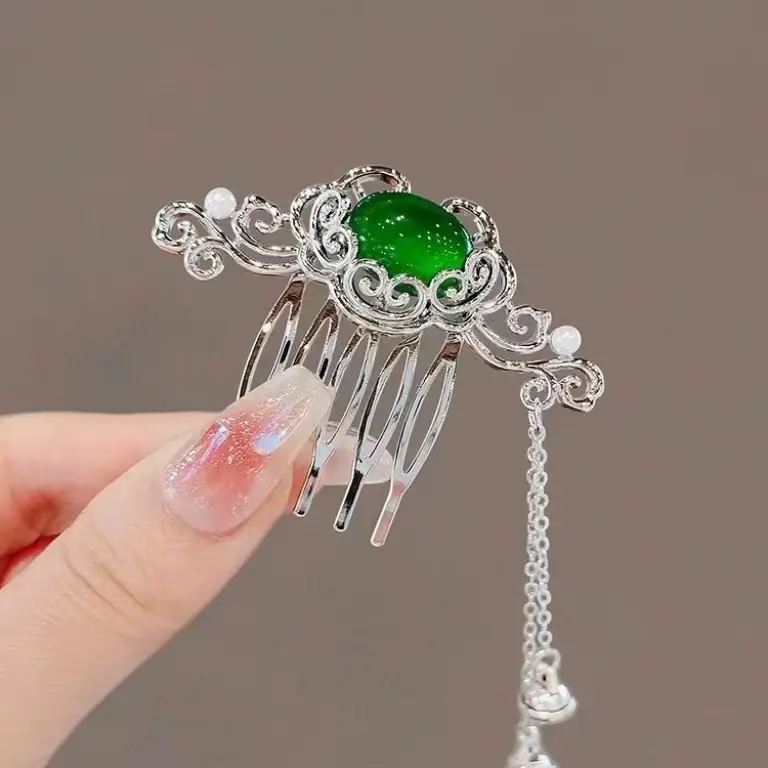 New Chinese-style Xiangyun Ruyi Hair Comb Silver Tassel Walking — feature 4