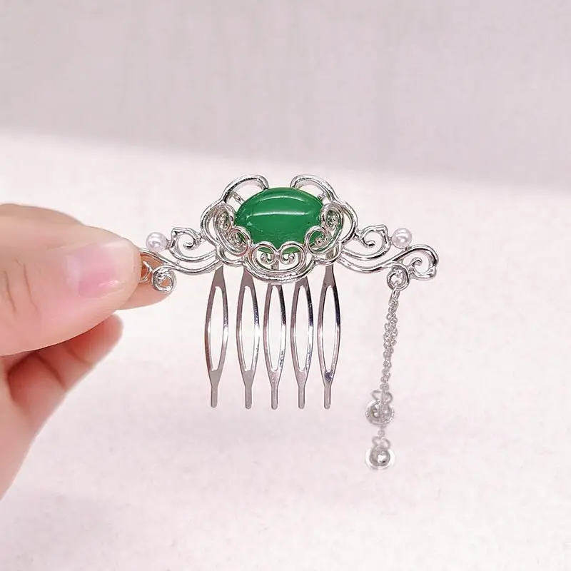New Chinese-style Xiangyun Ruyi Hair Comb Silver Tassel Walking — feature 5