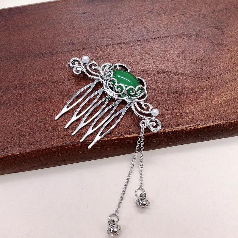 New Chinese-style Xiangyun Ruyi Hair Comb Silver Tassel Walking — feature 6