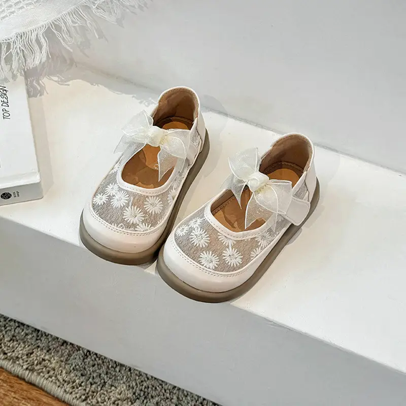 Pink Bow Baby Shoes for Girls Semi Sandals