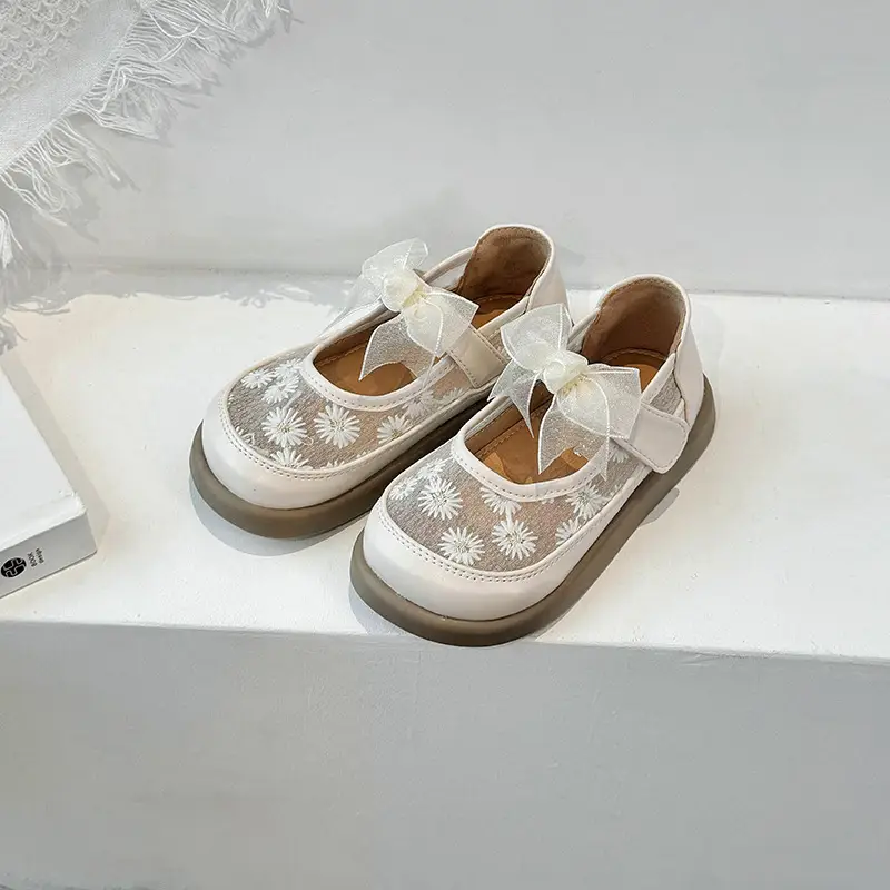 Pink Bow Baby Shoes for Girls Semi Sandals