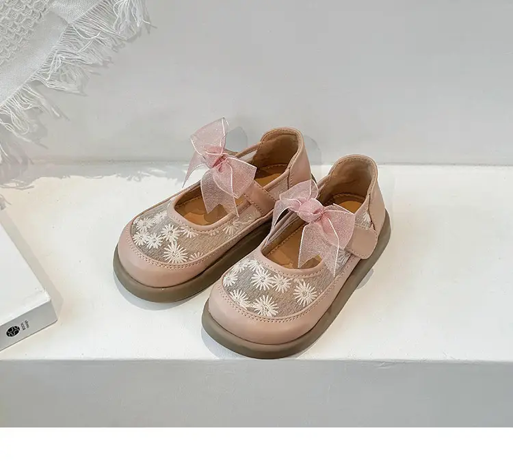 Pink Bow Baby Shoes for Girls Semi Sandals — feature 12
