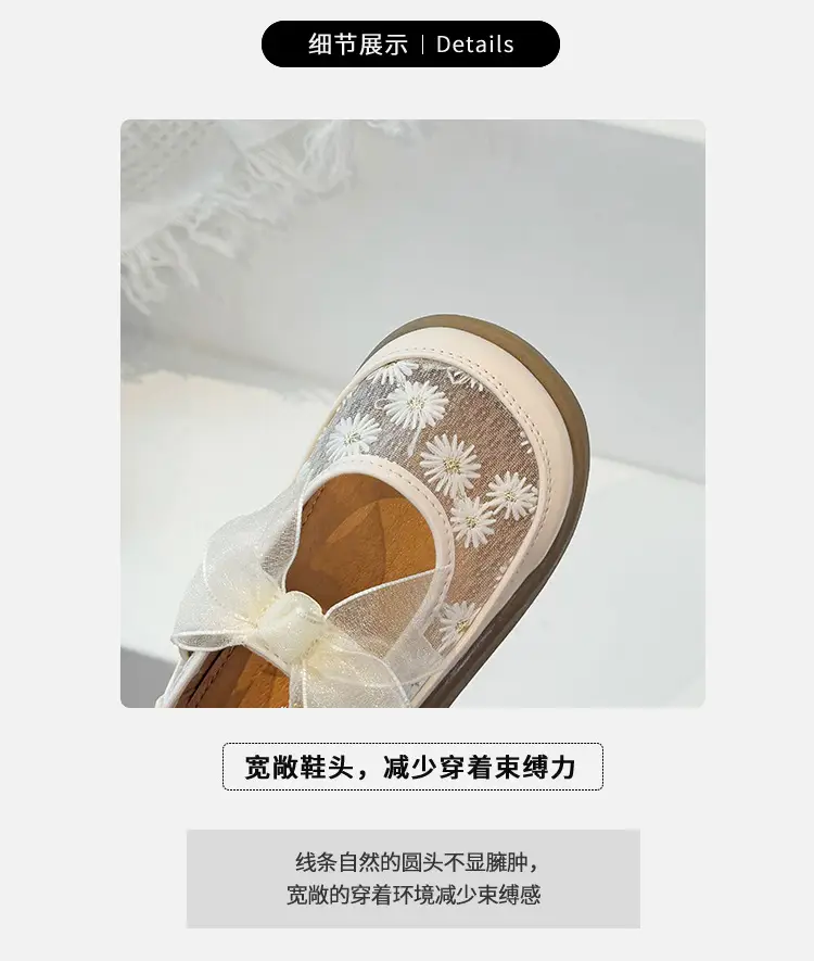 Pink Bow Baby Shoes for Girls Semi Sandals — feature 2