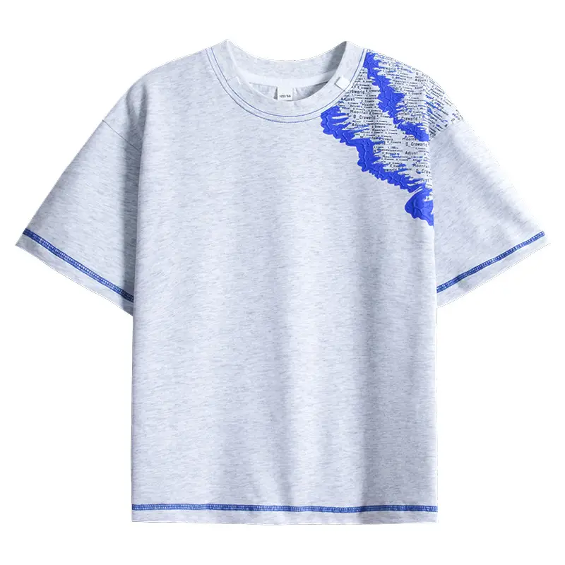 Boys Summer Color Block Pure Cotton T-Shirt 2026 - Image 7