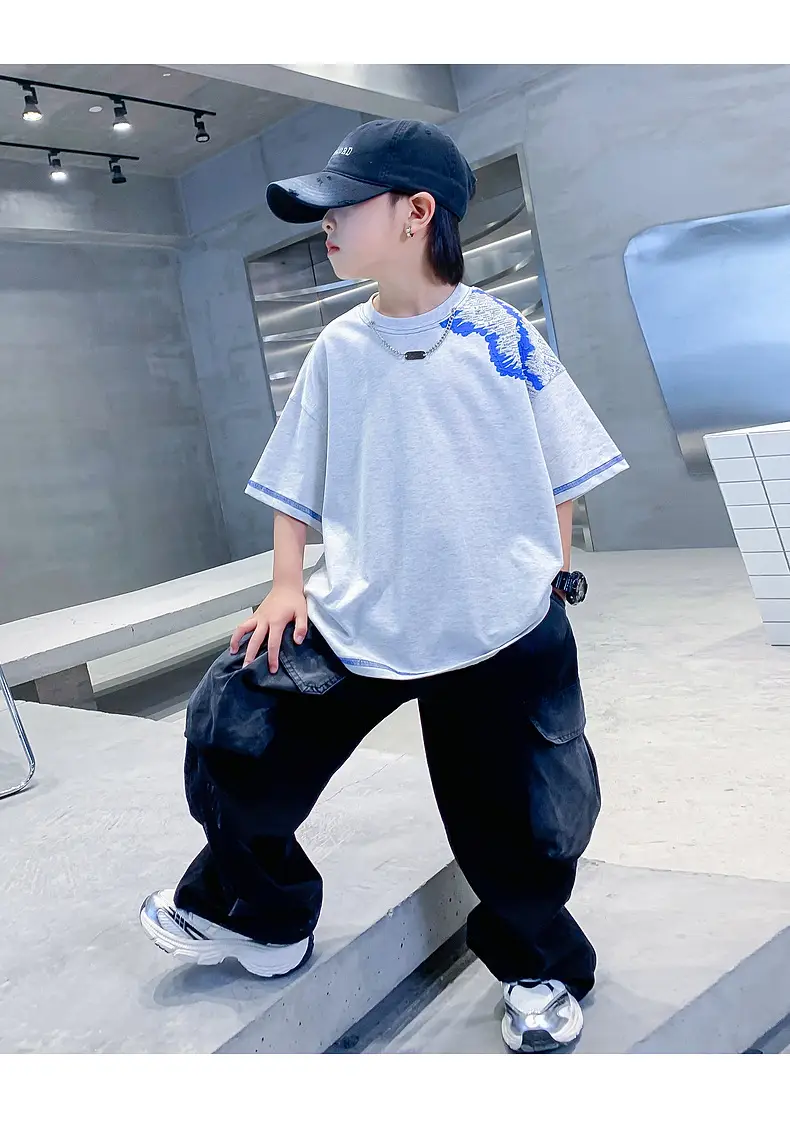 Boys Summer Color Block Pure Cotton T-Shirt 2026 — feature 16
