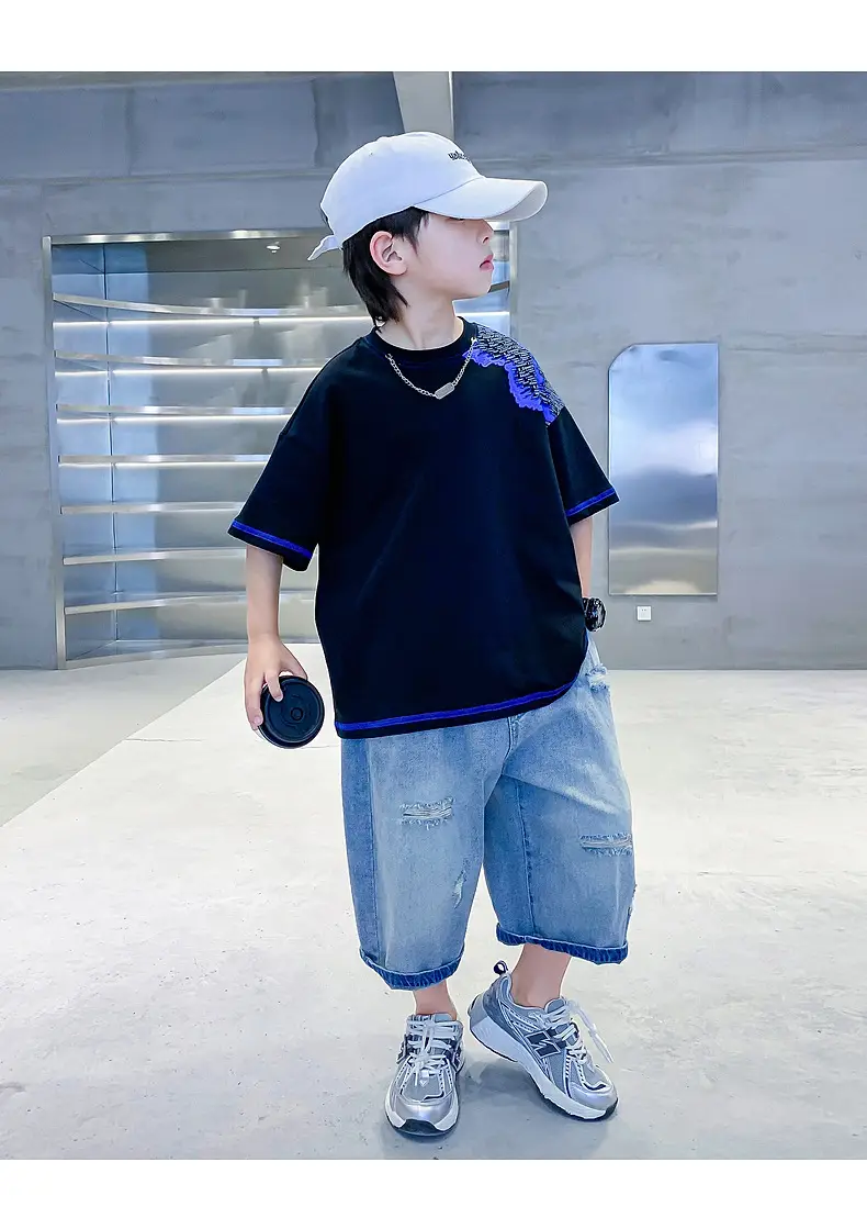 Boys Summer Color Block Pure Cotton T-Shirt 2026 — feature 20