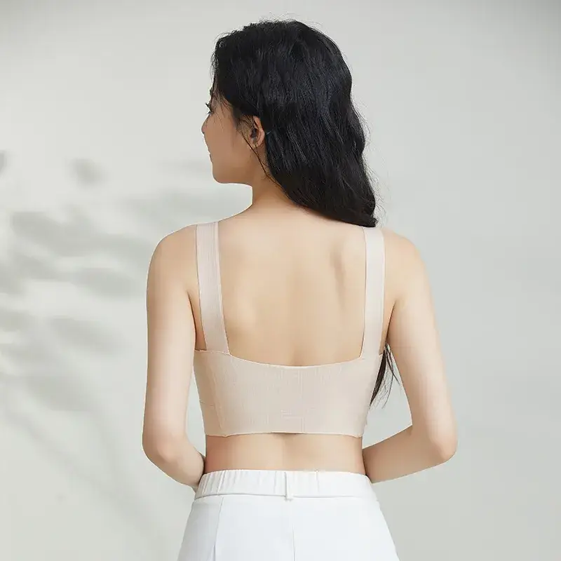 Women's White Ice Silk Camisole Bra Summer All-In-One - Image 6