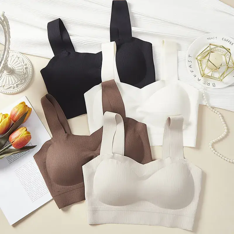 Women's White Ice Silk Camisole Bra Summer All-In-One - Image 7