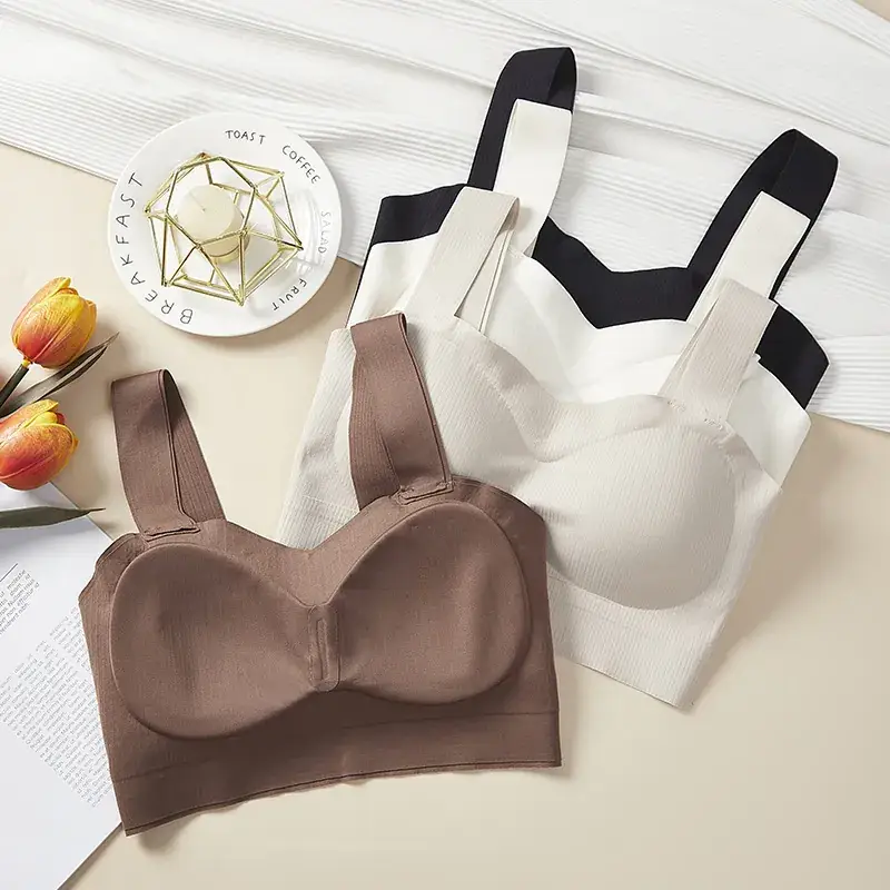 Women's White Ice Silk Camisole Bra Summer All-In-One - Image 8