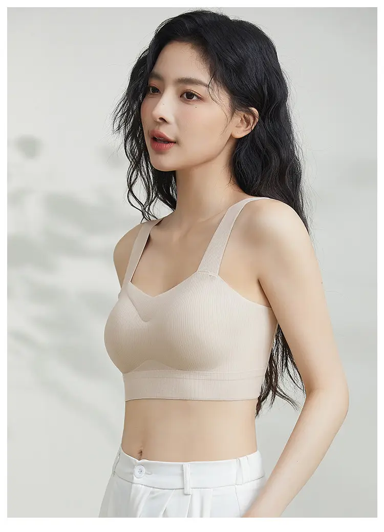 Women's White Ice Silk Camisole Bra Summer All-In-One — feature 17