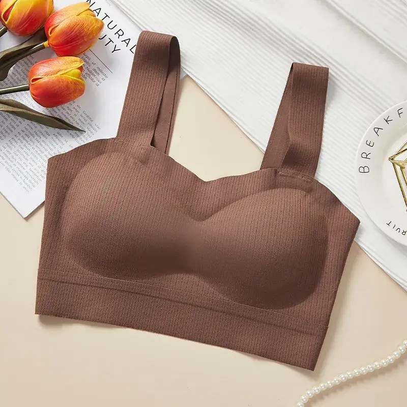 Women's White Ice Silk Camisole Bra Summer All-In-One - Image 2