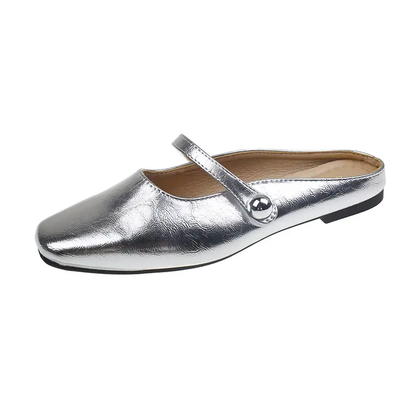 Women French Slippers Silver Soft Sole Summer - Image 8
