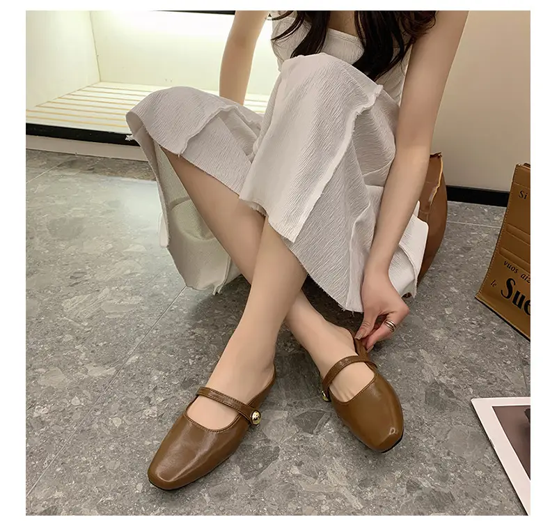 Women French Slippers Silver Soft Sole Summer — feature 11