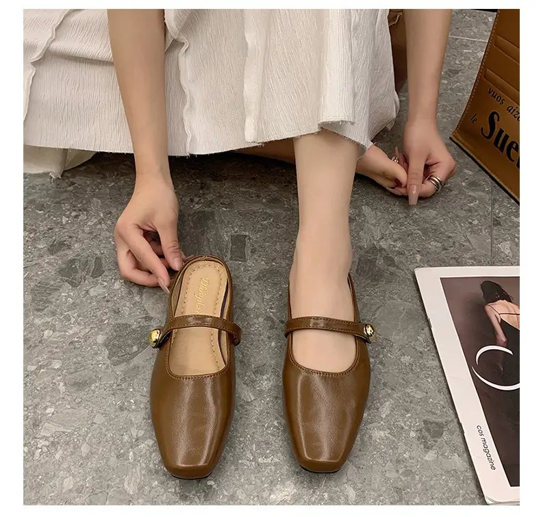 Women French Slippers Silver Soft Sole Summer — feature 12