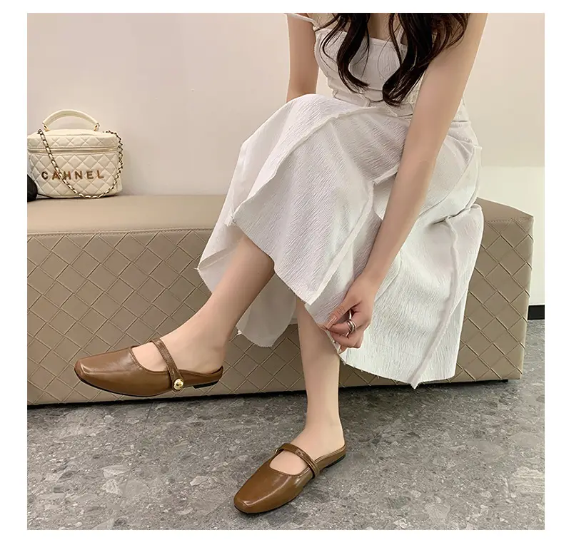 Women French Slippers Silver Soft Sole Summer — feature 14