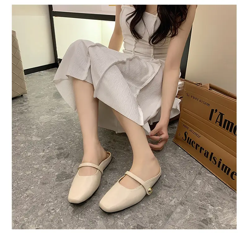 Women French Slippers Silver Soft Sole Summer — feature 24
