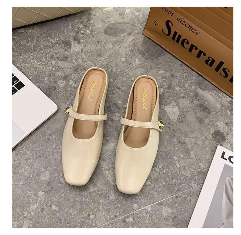 Women French Slippers Silver Soft Sole Summer — feature 30