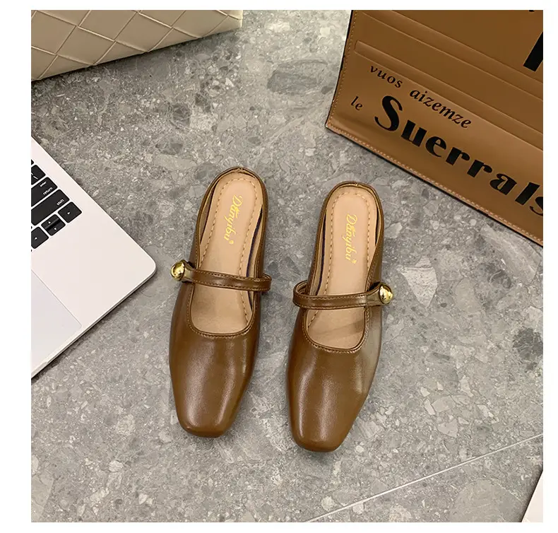 Women French Slippers Silver Soft Sole Summer — feature 32