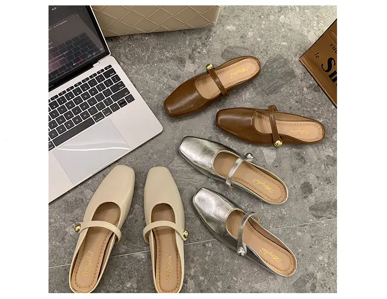 Women French Slippers Silver Soft Sole Summer — feature 4