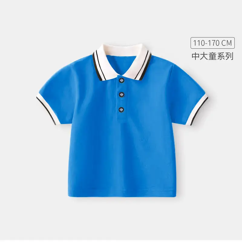 Light Blue Boys Polo T-Shirt 2024 School Uniform - Image 4