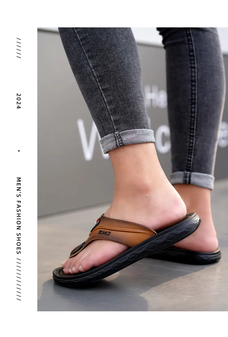 A generation of postage flip-flops men's summer outings durable household non-slip men's thick-soled beach shoes trendy — feature 14