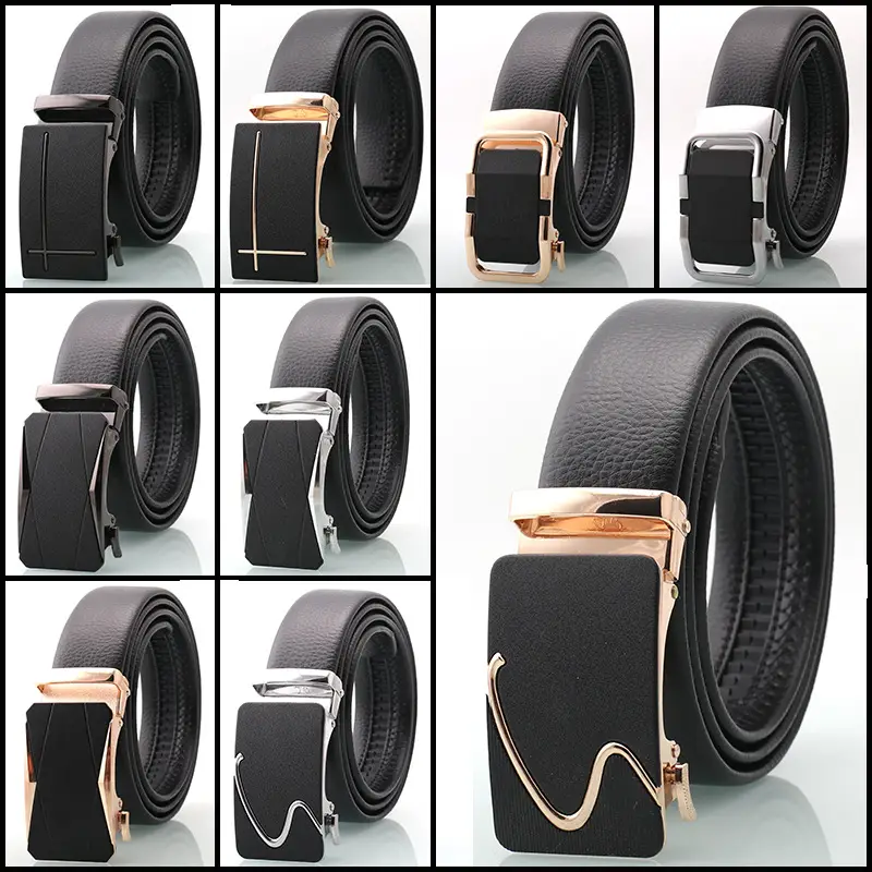 Men's Black Frosted Automatic Buckle Belt Two-Piece Business Casual - Image 12