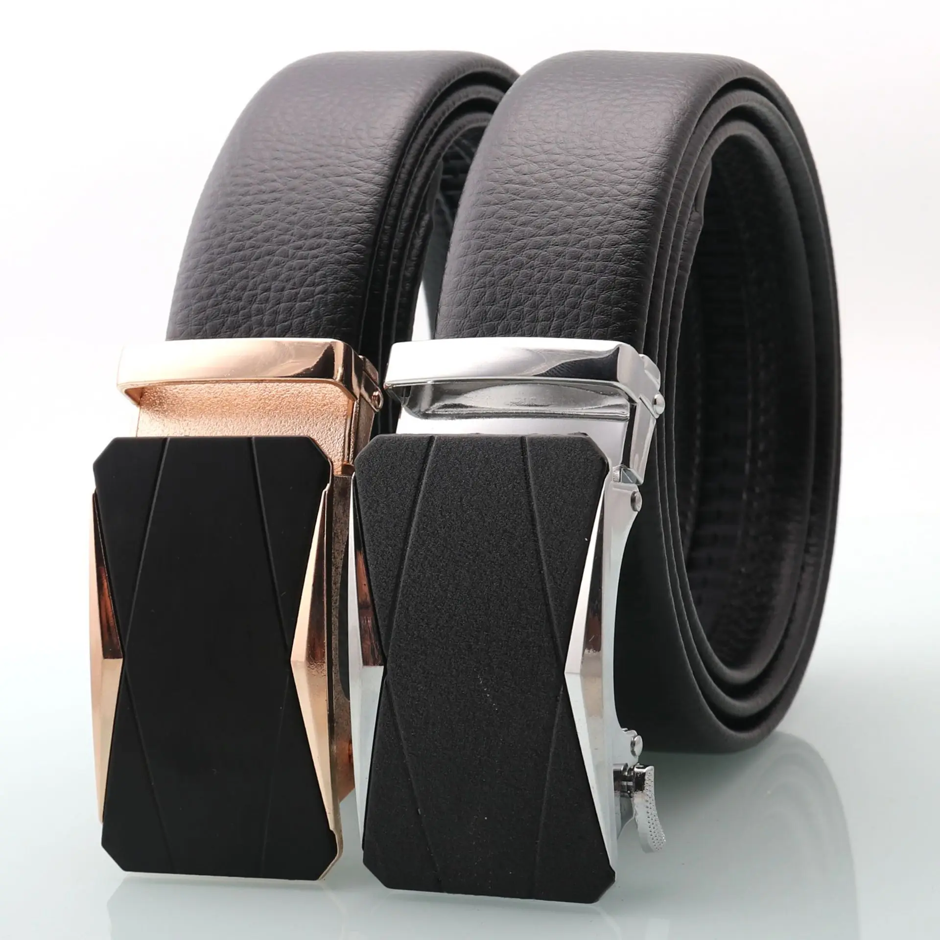 Men's Black Frosted Automatic Buckle Belt Two-Piece Business Casual - Image 14