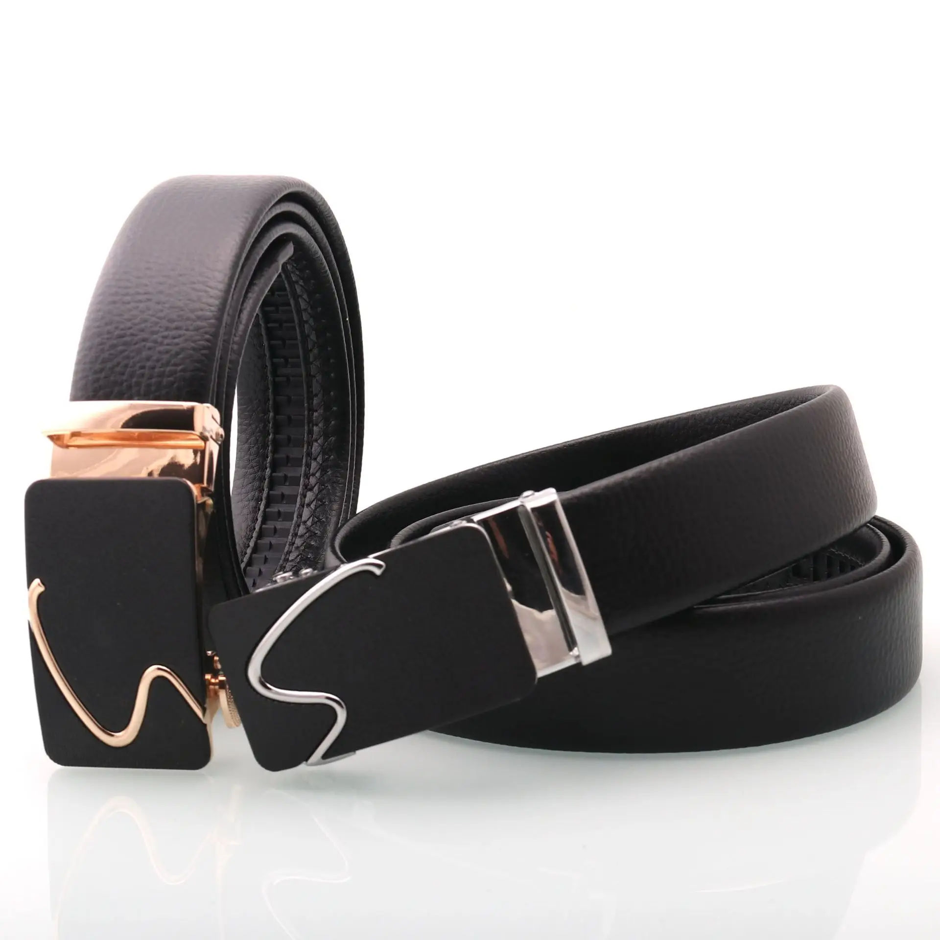 Men's Black Frosted Automatic Buckle Belt Two-Piece Business Casual — feature 9