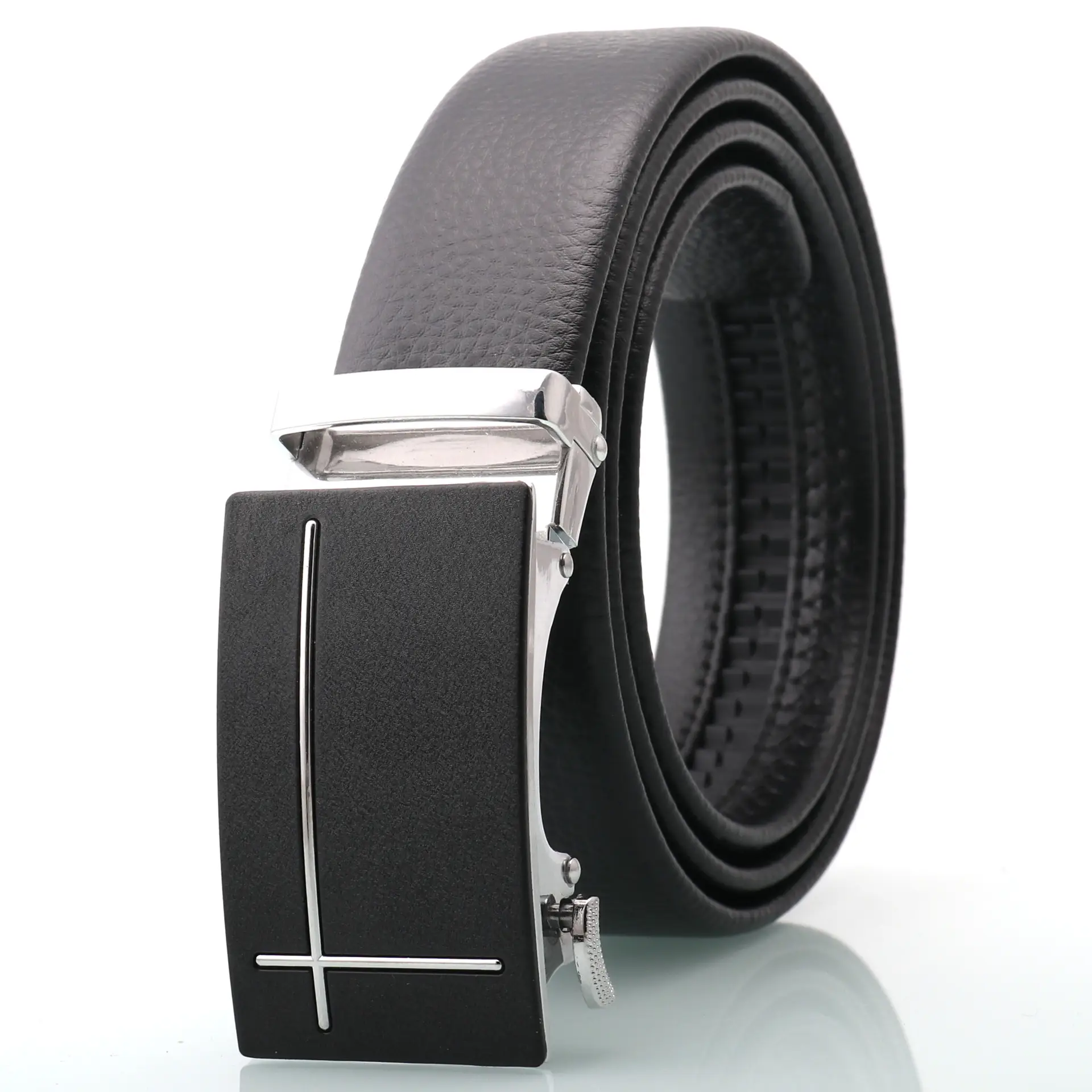 Men's Black Frosted Automatic Buckle Belt Two-Piece Business Casual - Image 2