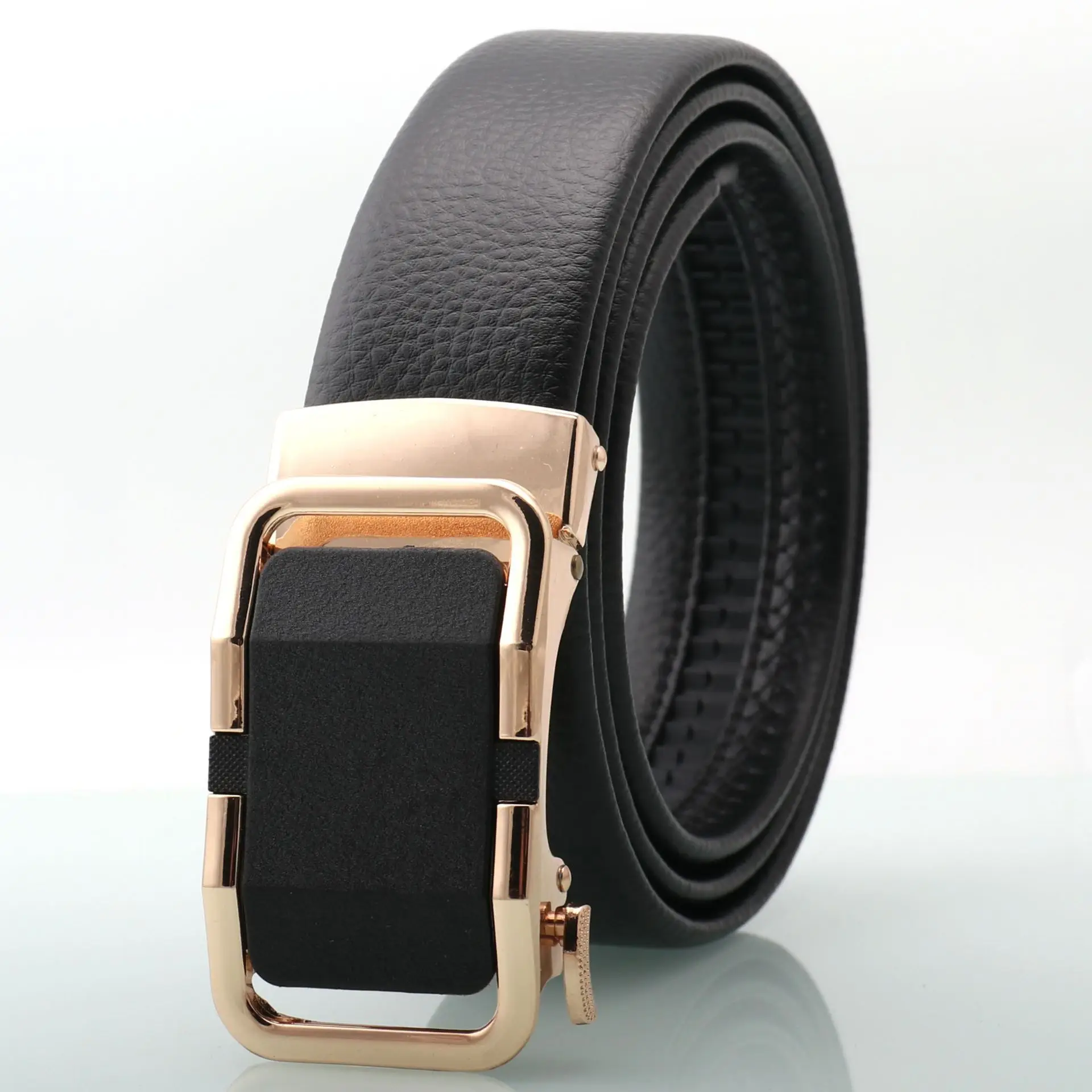 Men's Black Frosted Automatic Buckle Belt Two-Piece Business Casual - Image 4