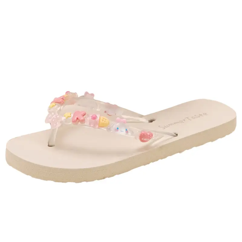2024 New Cartoon Flip-flops Women's Summer Outer Wear Soft Bottom Seaside Beach Holiday Flip-flops DIY - Image 5