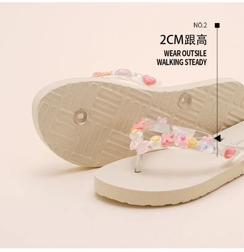 2024 New Cartoon Flip-flops Women's Summer Outer Wear Soft Bottom Seaside Beach Holiday Flip-flops DIY — feature 4