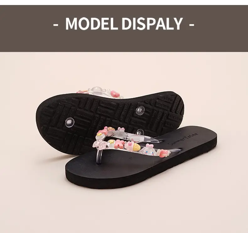2024 New Cartoon Flip-flops Women's Summer Outer Wear Soft Bottom Seaside Beach Holiday Flip-flops DIY — feature 5