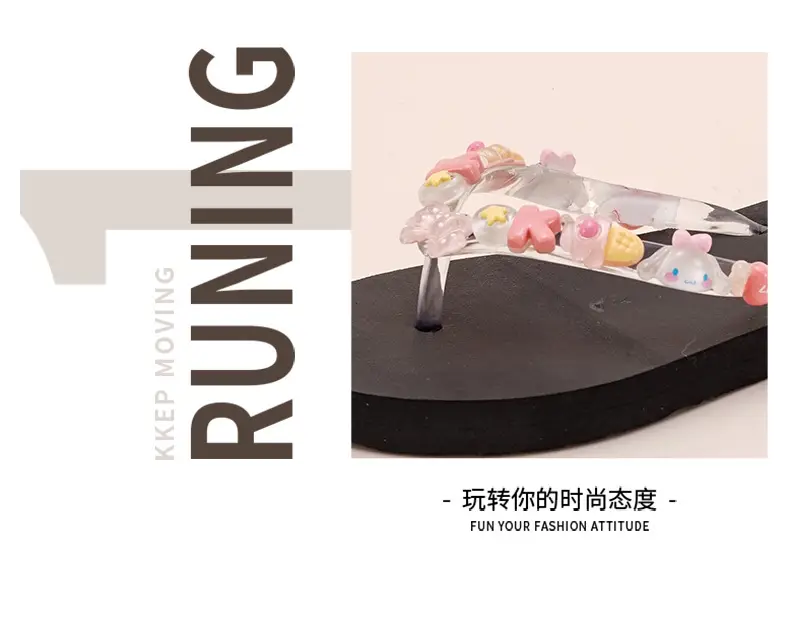 2024 New Cartoon Flip-flops Women's Summer Outer Wear Soft Bottom Seaside Beach Holiday Flip-flops DIY — feature 6